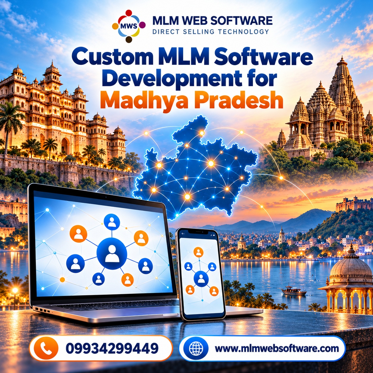 Placeholder illustration for custom MLM software development in Madhya Pradesh